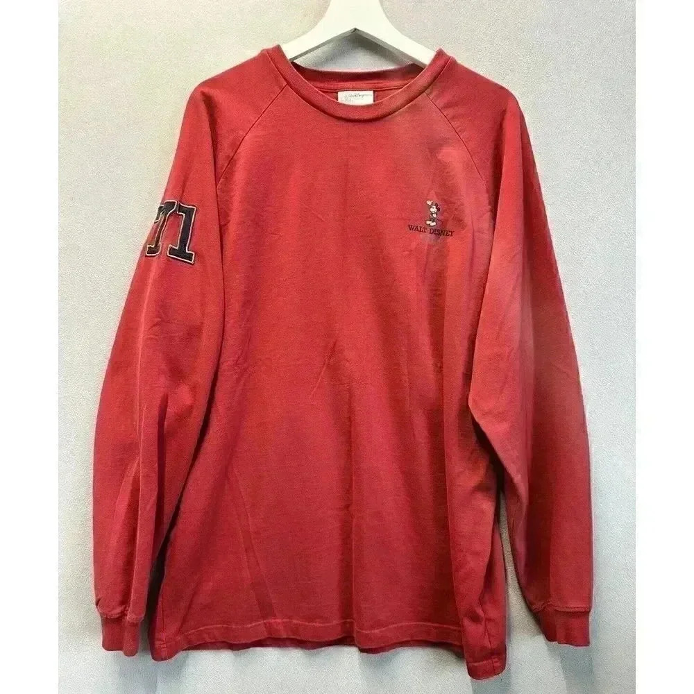 Walt Disney World "1971" Long sleeve red shirt Embroidered‎ Size XL 71 sleeve